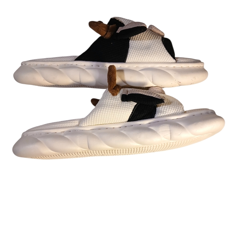 Cow Face! Padded Slippers Womans 11.5 Mens 10 - Picture 7 of 10